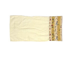 Vintage Hand Embroidered Pillowcase Decorative Cover Crewel Silk Linen Single